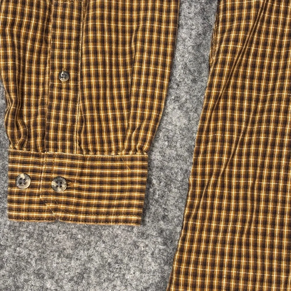 Columbia Mens Brown Plaid Button Up Long Sleeve Outdoor Shirt Large